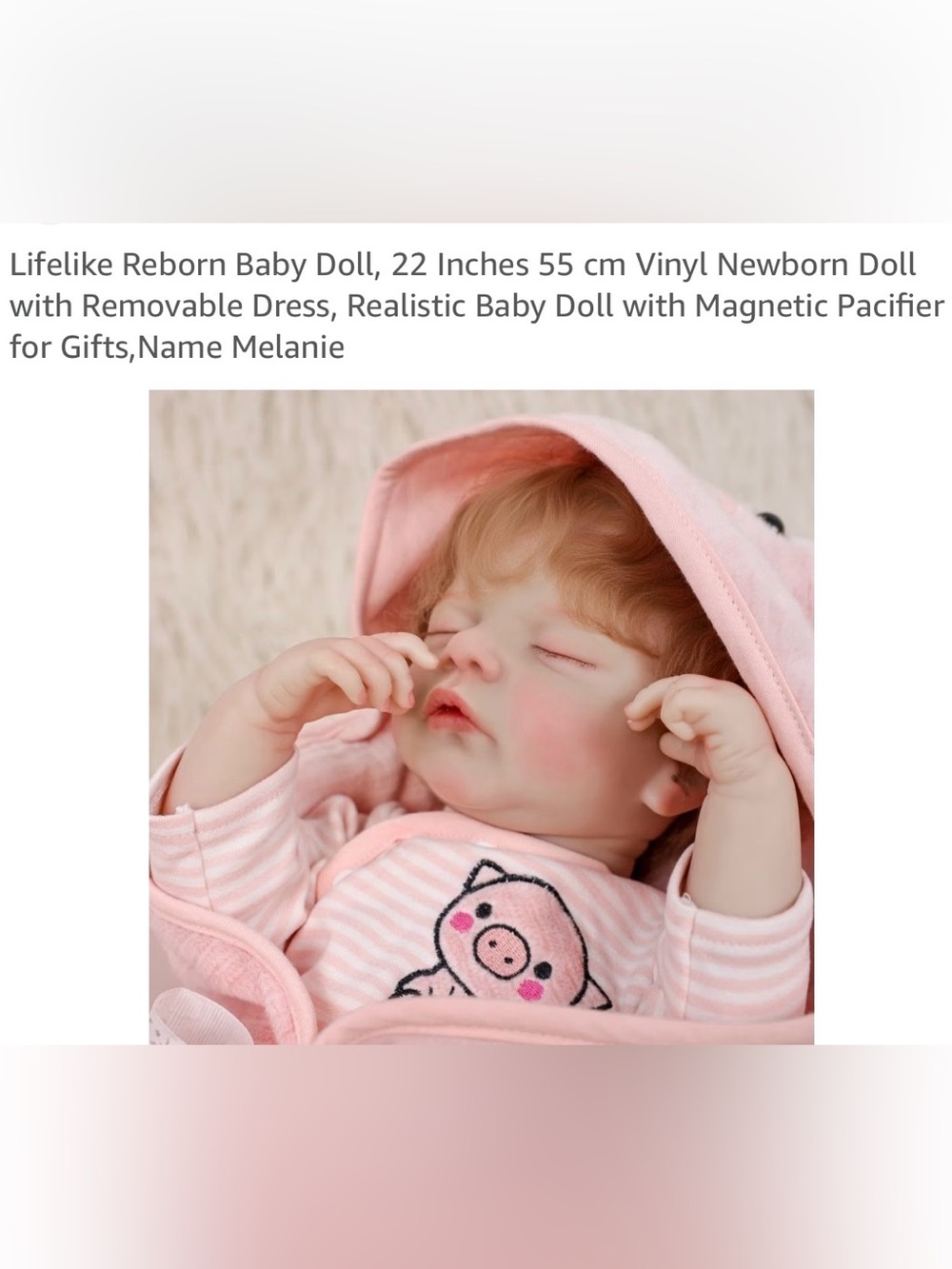 Melanie Cloverday, Reborn 22 Inch Realistic Full Body Vinyl Baby Doll New